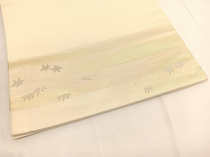 平和屋着物◎九寸開き名古屋帯 京名所 東山 プラチナ二重箔 引箔 正絹 逸品 BAAV9791hv