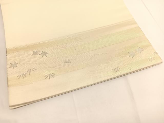 平和屋着物◎九寸開き名古屋帯 京名所 東山 プラチナ二重箔 引箔 正絹 逸品 BAAV9791hv