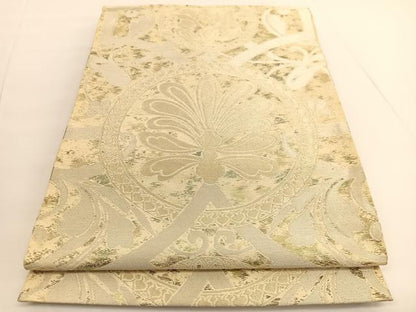 平和屋着物◎六通柄袋帯 飾花文 金銀糸 正絹 逸品 BAAV9802hv