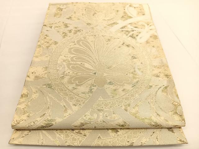 平和屋着物◎六通柄袋帯 飾花文 金銀糸 正絹 逸品 BAAV9802hv