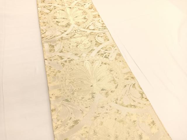 平和屋着物◎六通柄袋帯 飾花文 金銀糸 正絹 逸品 BAAV9802hv