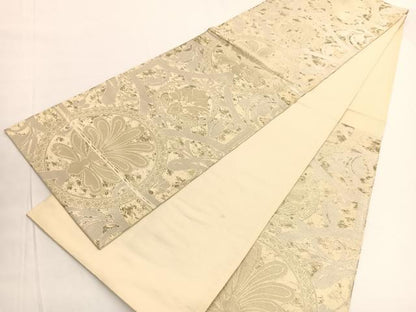 平和屋着物◎六通柄袋帯 飾花文 金銀糸 正絹 逸品 BAAV9802hv