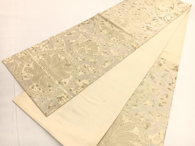 平和屋着物◎六通柄袋帯 飾花文 金銀糸 正絹 逸品 BAAV9802hv