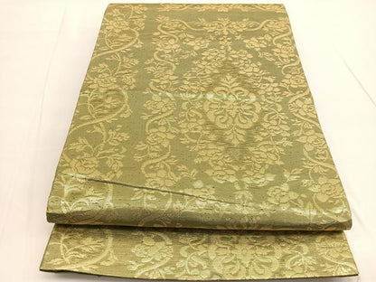 平和屋着物◎六通柄袋帯 飾花文 金糸 正絹 逸品 BAAV9804hv