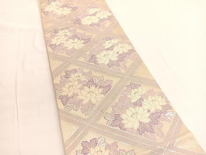 平和屋着物◎六通柄袋帯 唐織 花菱文 金銀糸 やまとオリジナル 正絹 逸品 BAAV9805hv