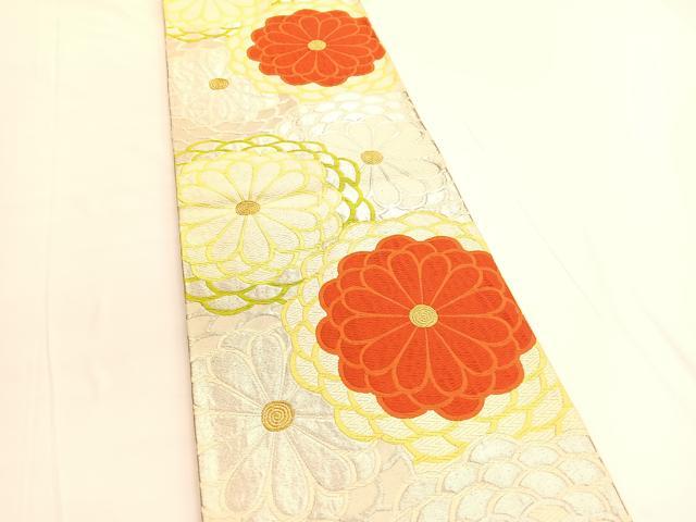 平和屋着物◎六通柄袋帯 唐織 菊尽くし 金銀糸 正絹 逸品 BAAV9819hv