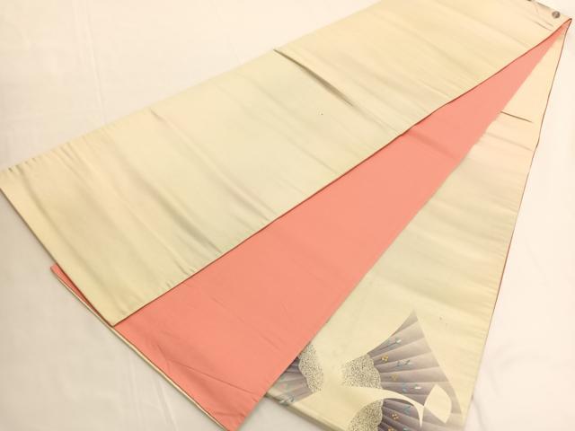 平和屋着物◎太鼓柄袋帯　手描き　孔雀　引箔　正絹　逸品　BAAV9821hv