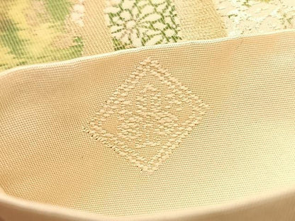 平和屋着物◎六通柄　本袋帯　浜松文　金銀糸　正絹　逸品　BAAV9839hv