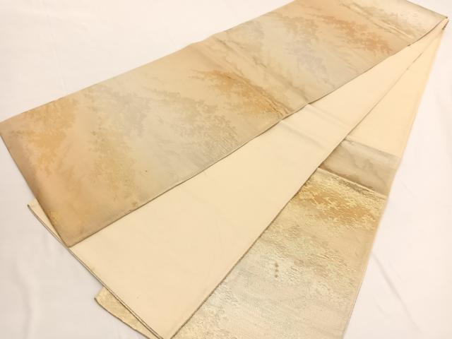 平和屋着物◎六通柄袋帯　樹林文　金銀糸　正絹　逸品　BAAV9853hv