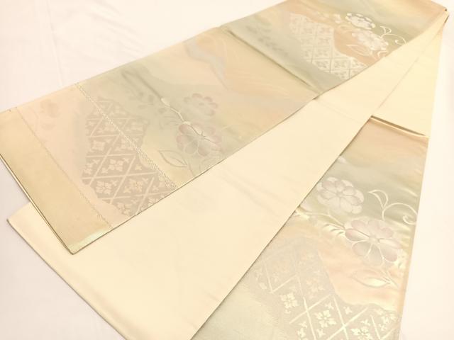 平和屋着物◎西陣　六通柄袋帯　花唐草文　金銀糸　引箔　証紙付き　正絹　逸品　BAAV9861hv