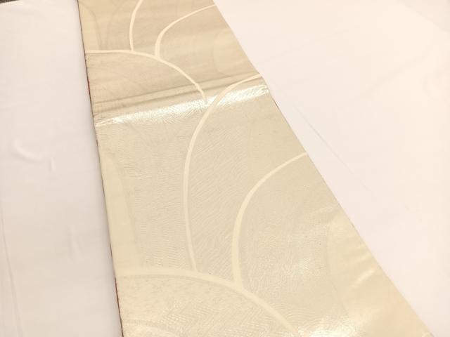 平和屋着物◎両面　全通柄袋帯　唐織　立波文様　銀糸　正絹　逸品　BAAV9878hv