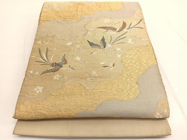 平和屋着物◎六通柄袋帯　唐織　鳳凰花唐草文　金銀糸　BAAV9892hv