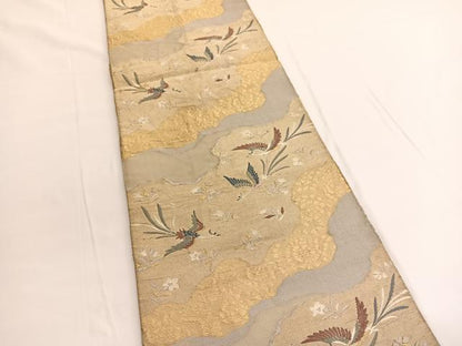平和屋着物◎六通柄袋帯　唐織　鳳凰花唐草文　金銀糸　BAAV9892hv