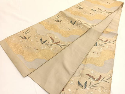 平和屋着物◎六通柄袋帯　唐織　鳳凰花唐草文　金銀糸　BAAV9892hv