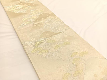 平和屋着物◎六通柄袋帯 唐織 浜松楓文 金銀糸正絹 逸品 BAAV9901hv