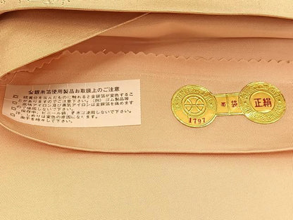 平和屋着物◎西陣　六通柄袋帯　唐織　松彩錦　流水双鶴花文　金銀糸　引箔　証紙付き　正絹　逸品　BAAV9924hv