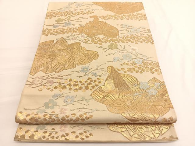 平和屋着物◎六通柄袋帯 唐織 綾錦 源氏物語 金銀糸 正絹 逸品 BAAV9958hv