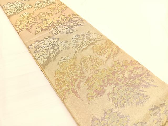 平和屋着物◎六通柄袋帯 風景文 金銀糸 正絹 逸品 BAAV9976hv