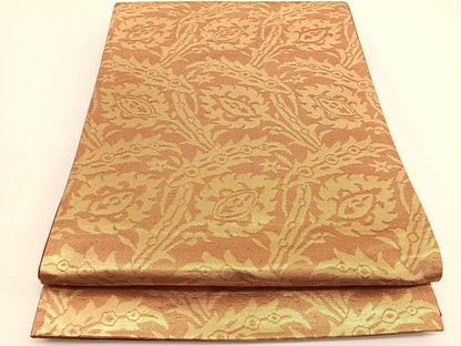 平和屋着物◎西陣 六通柄袋帯 さらさ 草葉文 金糸 正絹 逸品 BAAV9977hv