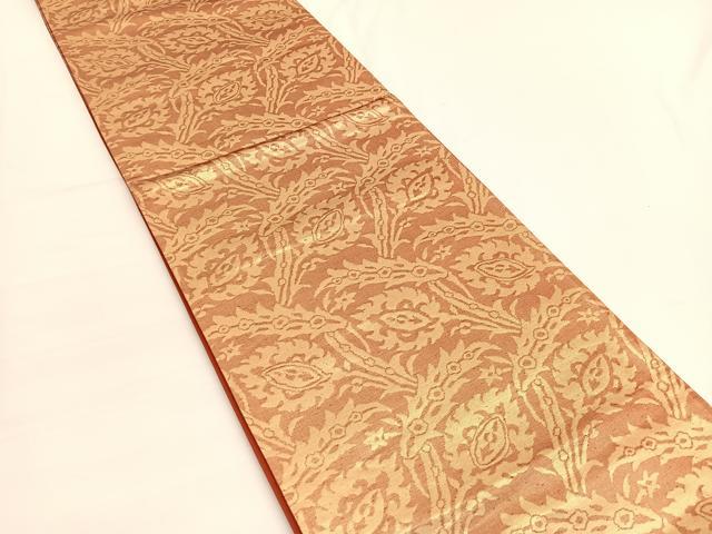 平和屋着物◎西陣 六通柄袋帯 さらさ 草葉文 金糸 正絹 逸品 BAAV9977hv