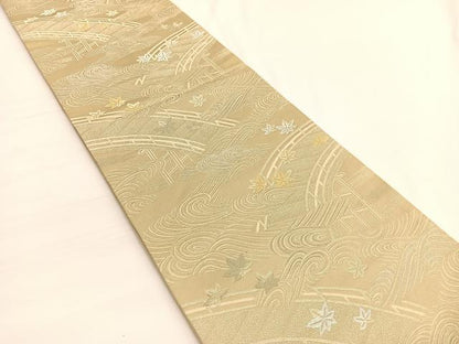 平和屋着物◎六通柄袋帯　唐織　渡橋竜田川　金銀糸　正絹　逸品　BAAV9980hv