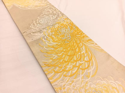 平和屋着物◎六通柄袋帯　乱菊　銀糸　正絹　逸品　BAAV9988hv