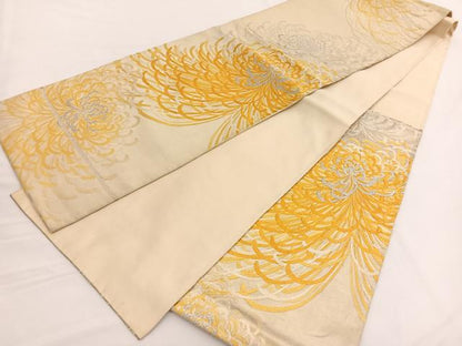 平和屋着物◎六通柄袋帯　乱菊　銀糸　正絹　逸品　BAAV9988hv