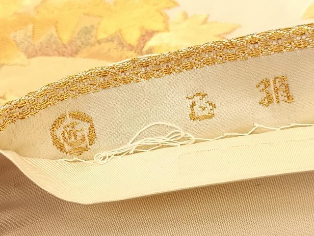 平和屋着物◎六通柄袋帯 唐織 桜楓文 金銀糸 正絹 逸品 BAAV9996hv