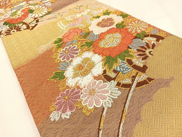 平和屋着物◎佐賀錦　六通柄袋帯　唐織　花車文　金銀糸　正絹　逸品　BAAW0003hj