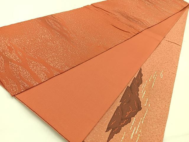 平和屋着物◎六通柄袋帯　本場染大島紬　風景文　三越扱い　正絹　逸品　BAAW0004hj