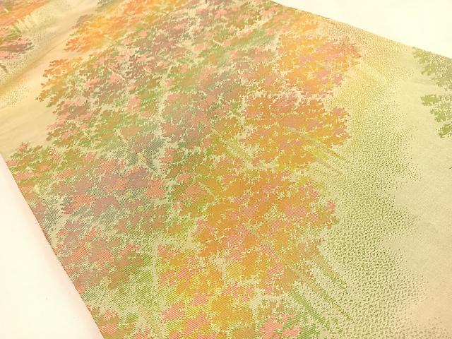 平和屋着物◎六通柄袋帯 樹林文 金糸 正絹 逸品 BAAW0007hj