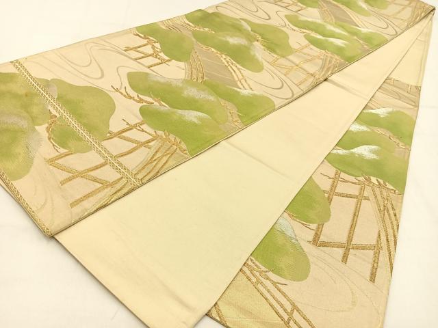 平和屋着物◎六通柄袋帯　渡橋松文　金銀糸　正絹　逸品　BAAW0032hj
