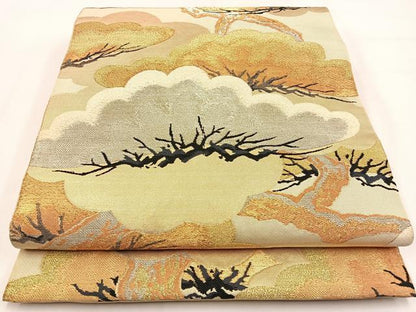 平和屋着物◎六通柄　本袋帯　松　金銀糸　正絹　逸品　BAAW0033hj