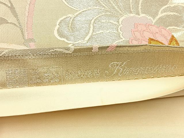 平和屋着物◎六通柄袋帯　唐織　花唐草文　金銀糸　正絹　逸品　BAAW0039hj