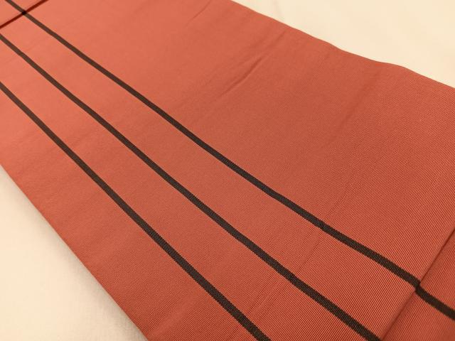 平和屋着物◎本場筑前博多織 両面 半幅帯 献上 正絹 逸品 BAAW0041hj