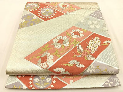平和屋着物◎六通柄袋帯　唐織　鳳凰更紗花文　金銀糸　正絹　逸品　BAAW0062hj