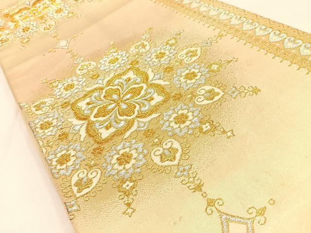 平和屋着物◎六通柄袋帯　正倉院　金銀糸　正絹　逸品　BAAW0077hj