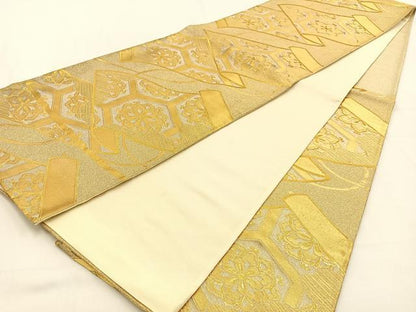 平和屋着物◎六通柄袋帯　絵巻正倉院文　金糸　正絹　逸品　BAAW0117hj