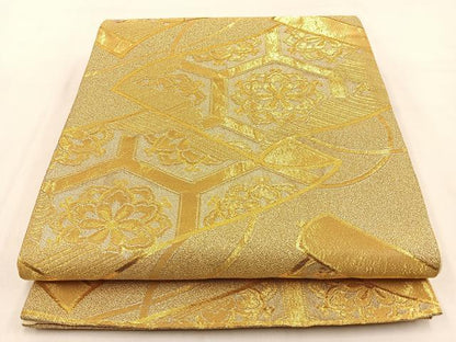 平和屋着物◎六通柄袋帯　絵巻正倉院文　金糸　正絹　逸品　BAAW0117hj