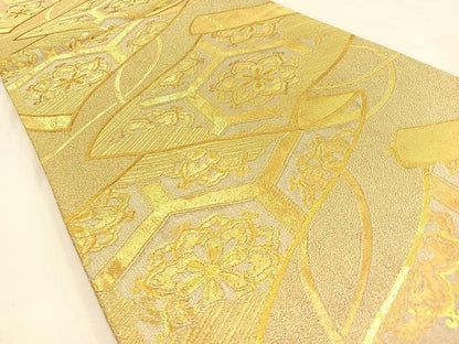 平和屋着物◎六通柄袋帯　絵巻正倉院文　金糸　正絹　逸品　BAAW0117hj