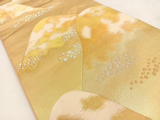 平和屋着物◎六通柄袋帯 重ね山箔散らし文 金銀糸 正絹 逸品 BAAW0191hj