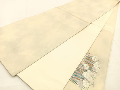 平和屋着物◎太鼓柄袋帯　唐織　菊　金銀糸　正絹　逸品　BAAW0193hj
