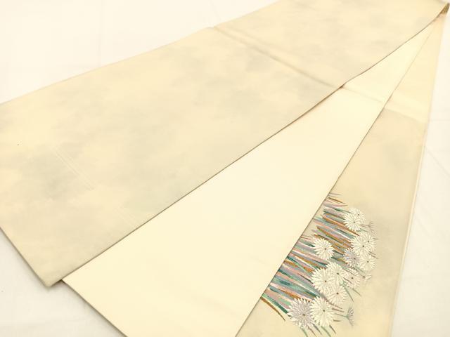 平和屋着物◎太鼓柄袋帯　唐織　菊　金銀糸　正絹　逸品　BAAW0193hj