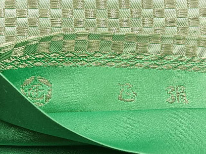 平和屋着物◎六通柄袋帯　市松文様　銀糸　正絹　逸品　BAAW0213hj