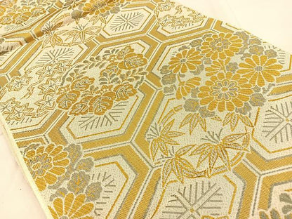 平和屋着物◎全通柄　京本袋帯　亀甲花丸文　BAAW0218hj