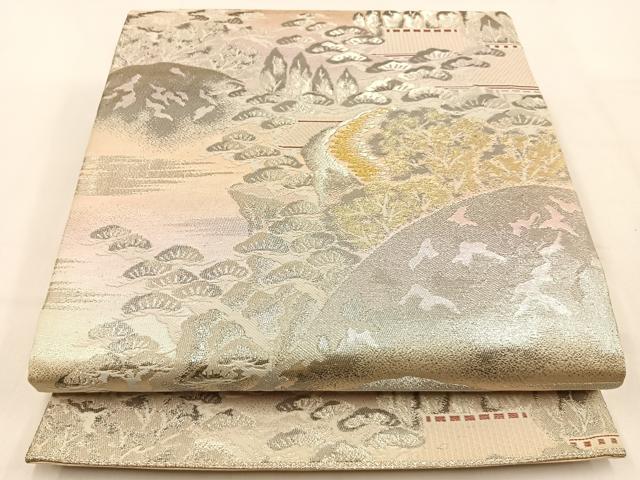 平和屋着物◎六通柄袋帯　遠山風景文　金銀糸　正絹　逸品　BAAW0229hj