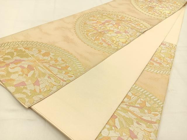 平和屋着物◎六通柄　本袋帯　鳳凰丸文　金銀糸　正絹　逸品　BAAW0235hj