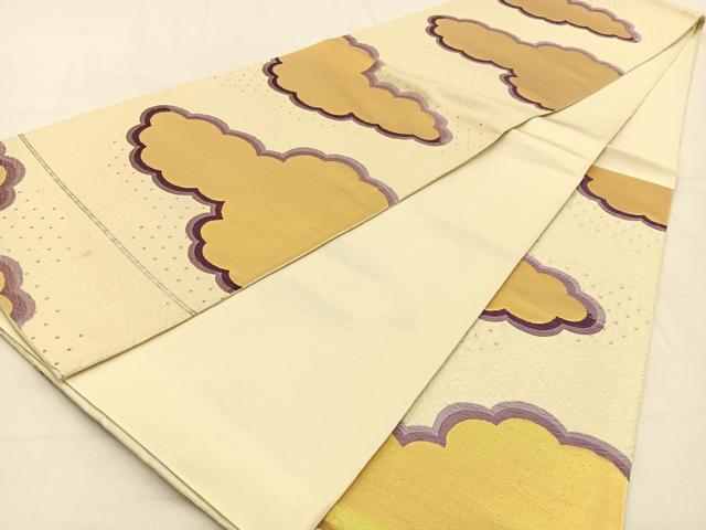 平和屋着物◎六通柄袋帯 唐織 瑞雲 金銀糸 正絹 逸品 BAAW0241hj