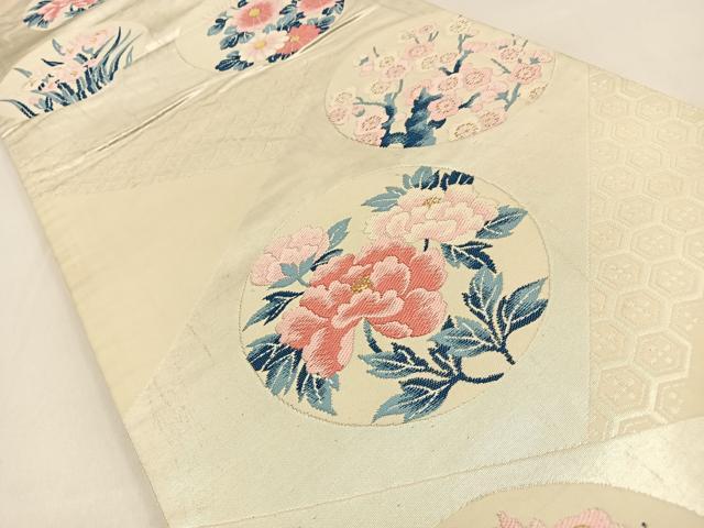 平和屋着物◎六通柄袋帯　花丸文　金銀糸　正絹　逸品　BAAW0246hj