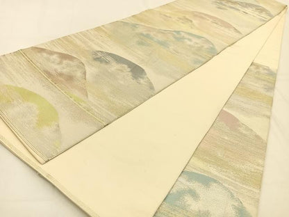 平和屋着物●西陣　川島織物　六通柄　本袋帯　遠山文　金銀糸　正絹　逸品　BAAW0251hj